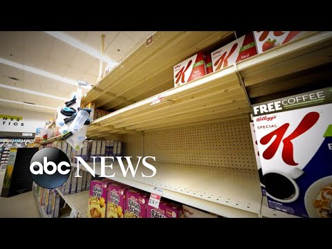 People seeing empty shelves at grocery stores